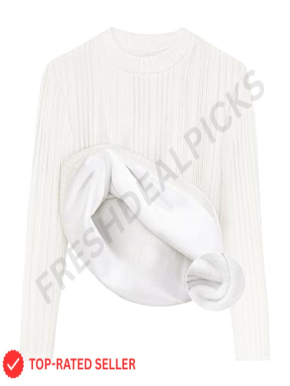 Fleece Sherpa Lined Mock Neck Long Sleeve Pullover Sweater Top for Women